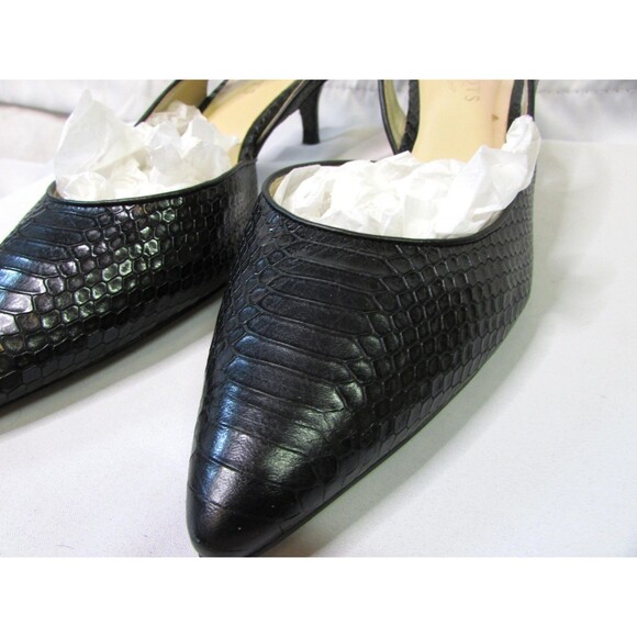 Talbots Shoes Womens Size 9.5M Darci3E Leather Slingback Heels Dressy Dark Blue - Picture 4 of 16